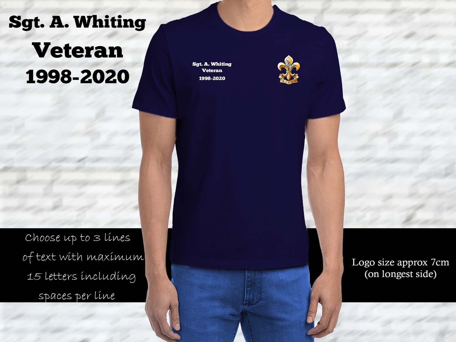 King's Regiment Personalised T Shirt Etsy UK