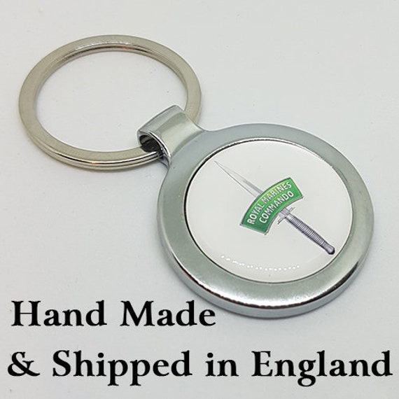 UK SELLER. DAGGER EMBROIDERED ARMED FORCES KEY FOB NEW ROYAL MARINES COMMANDO