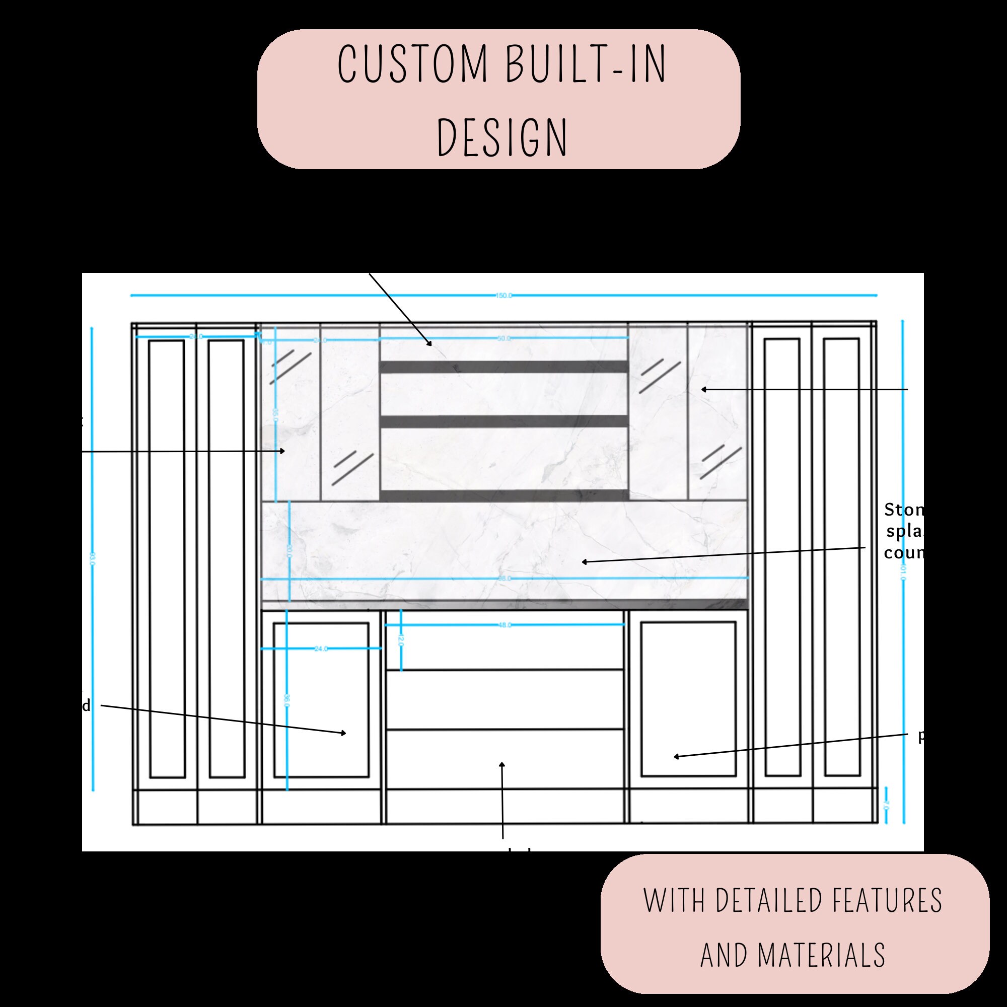 Custom Built-in Design Interior Design E-design Service Custom Design ...