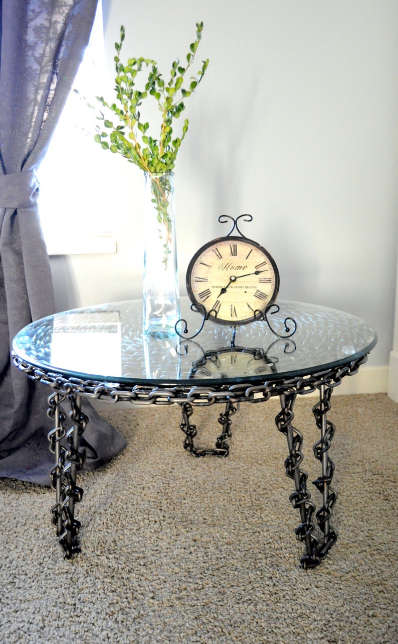 Industrial Metal/glass Coffee Table Etsy