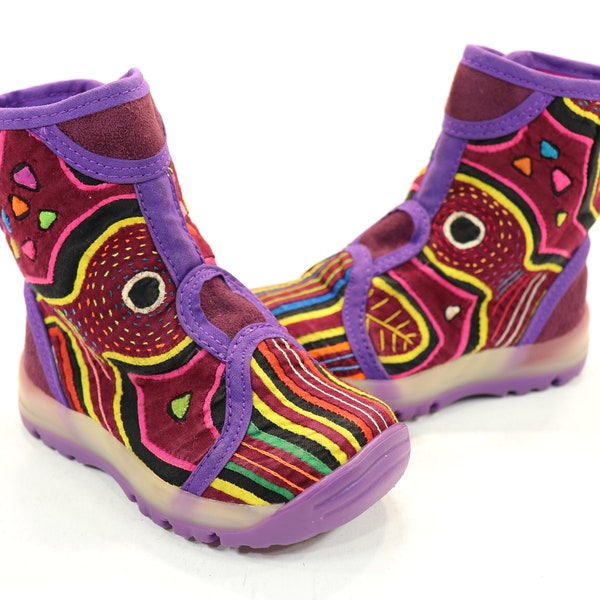 Handmade Girls Mola Boots US Size 4.5