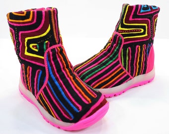 Handmade Girls Mola Boots US Size 6
