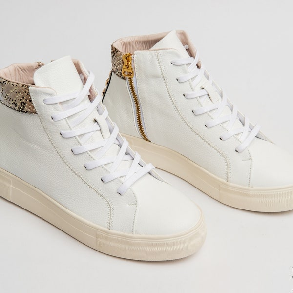 Women's Leather High Top Sneakers