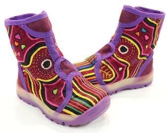 Handmade Girls Mola Boots US Size 4.5