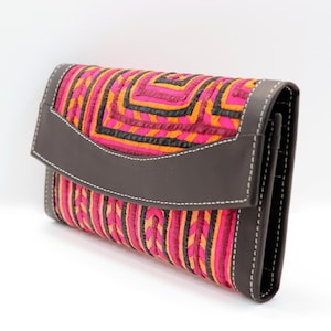 Handmade Mola Leather Wallet