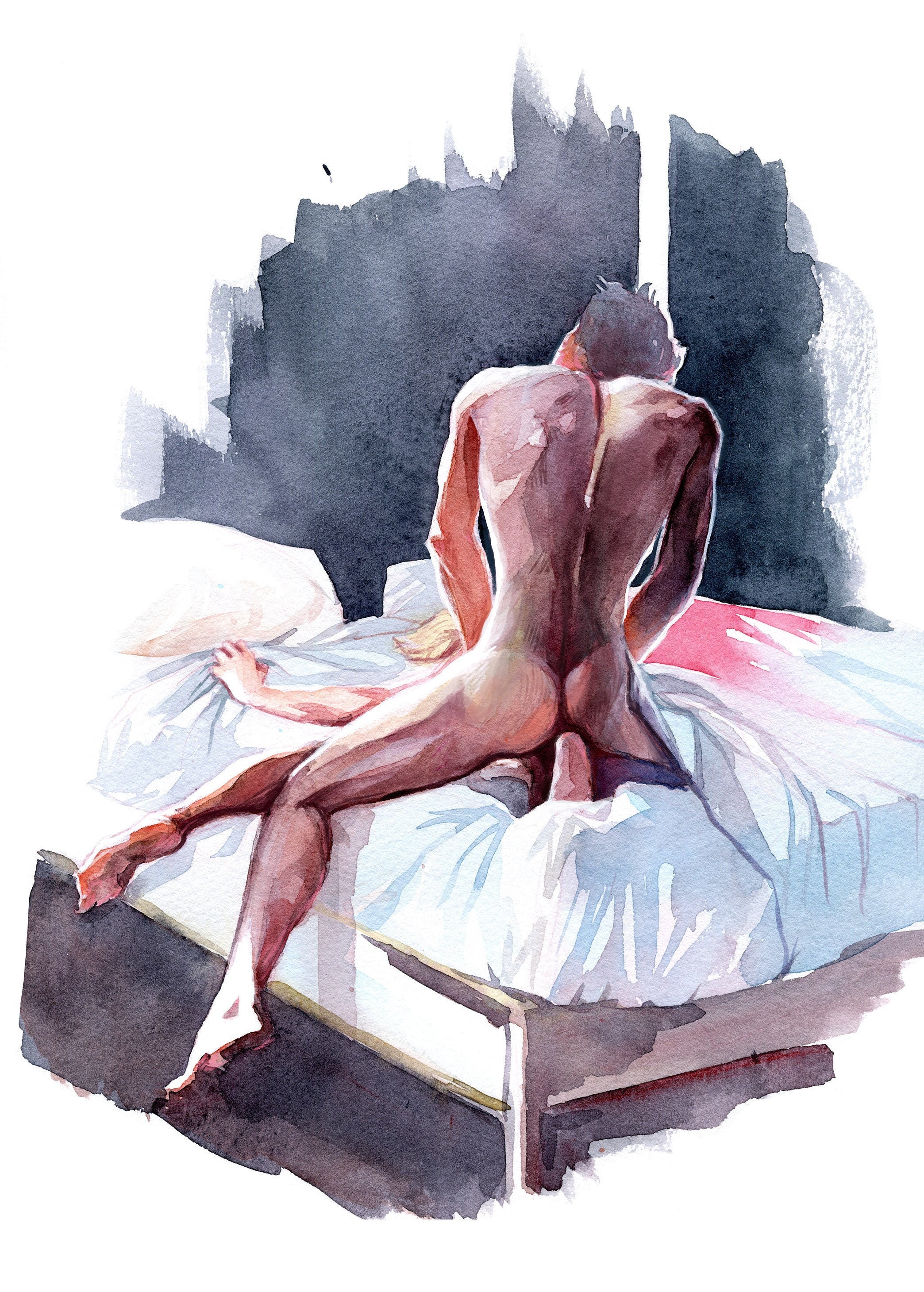 Morning Quickie Art Print From an Original Erotic Gay - Etsy Israel