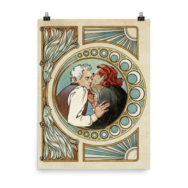 Queer Art Nouveau Poster. Effable Husbands. Vintage Art Print