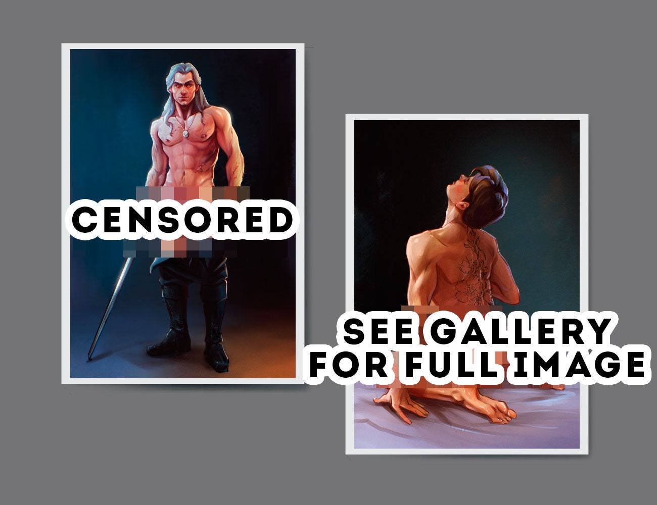 Geralt X Jaskier, Set of 2 Prints. Erotic Gay Art, Male Nude Print. the  Witcher Fanart. - Etsy