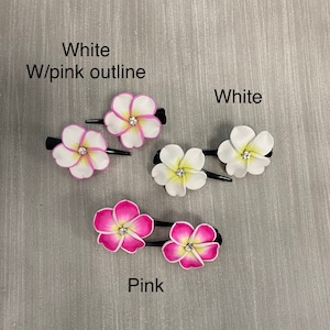 Plumeria hair clip set