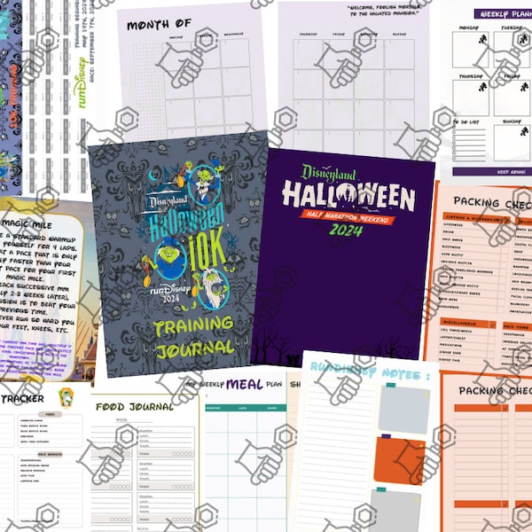 Training Journal 10K Printable (13 Pages - Digital PDF File). Disneyland Halloween runDisney Race September 6.2 Miles Haunted Mansion