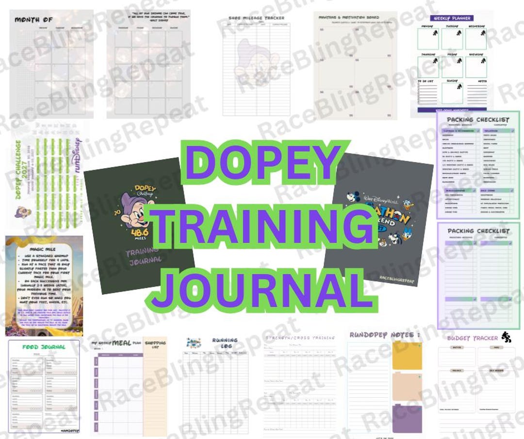 2027 Dopey Challenge: 17-page Training Journal & Planner, Jeff Galloway Rundisney Method ...