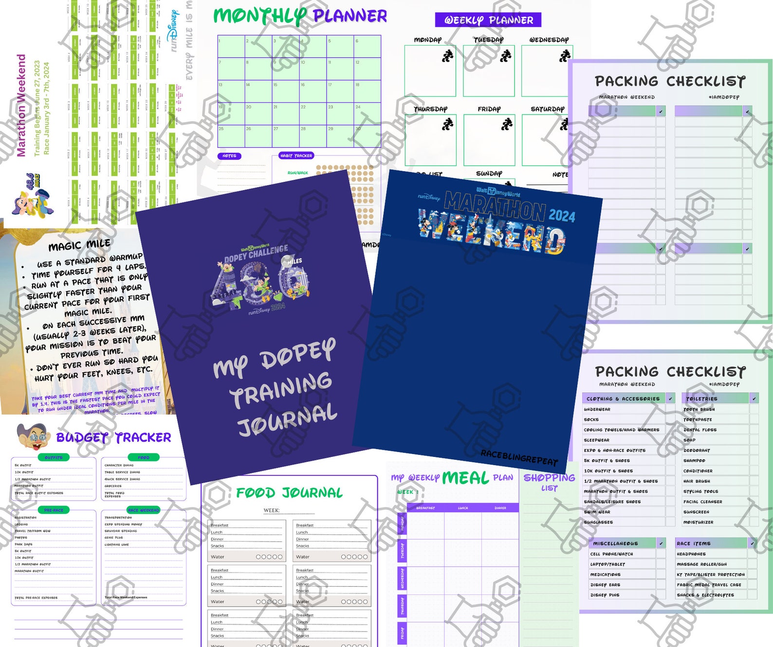 Training Journal Dopey 2024 Logos Printable 11 Page PDF. I Etsy