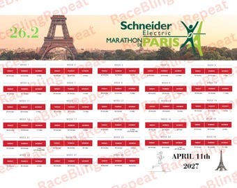Póster de entrenamiento personalizado de Ina* para el Maratón de París 2027 (archivo digital PDF y PNG de 24"x36").
