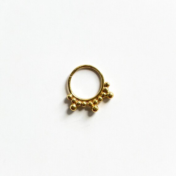 Laung 18k Real Gold Dainty Nose Ring Indian Nose Hoop Gold Nose
