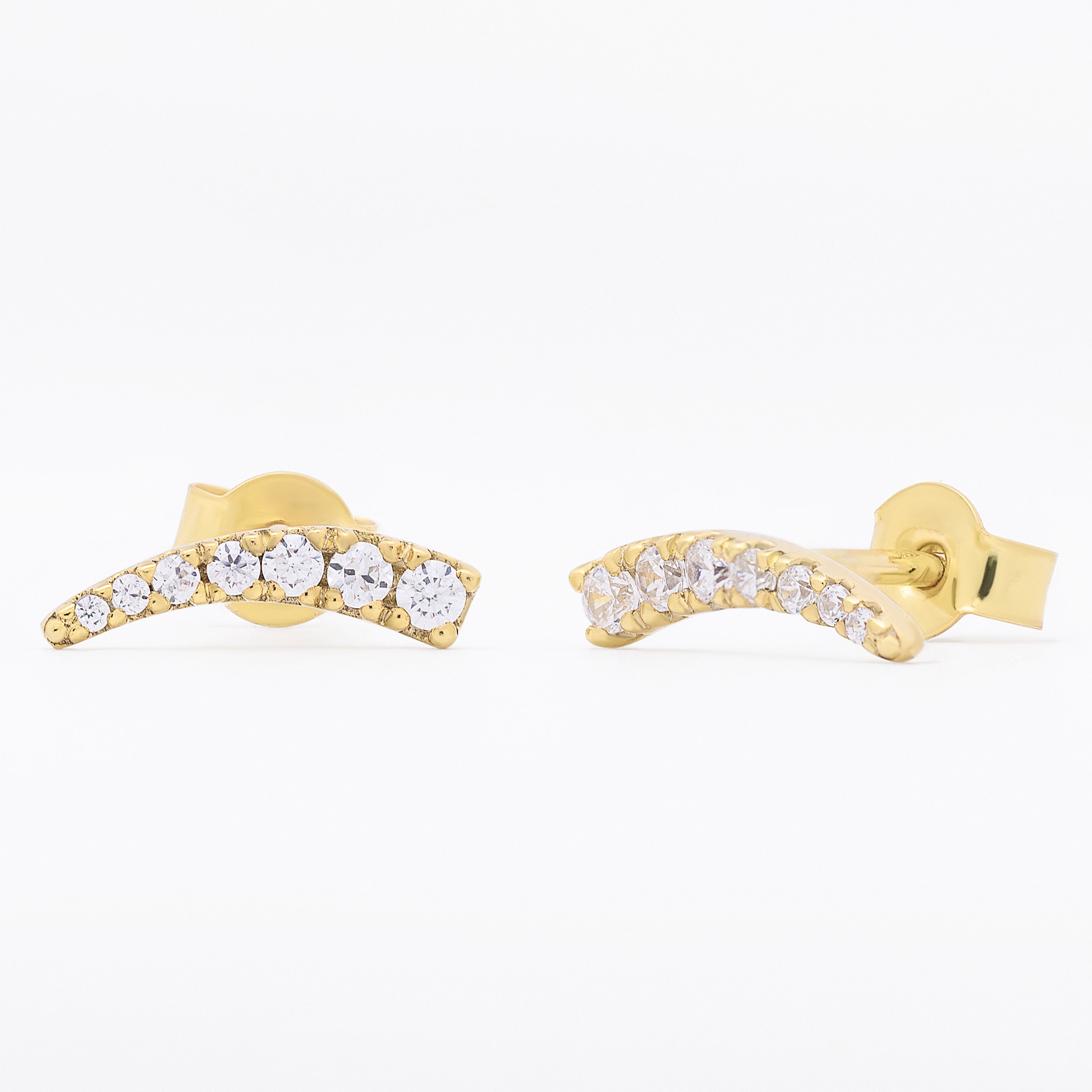 Boucles D'oreilles Diamants Pavés 0.93 Carats - Or Jaune 14K (585) - Clous - Neuf Avec étiquettes