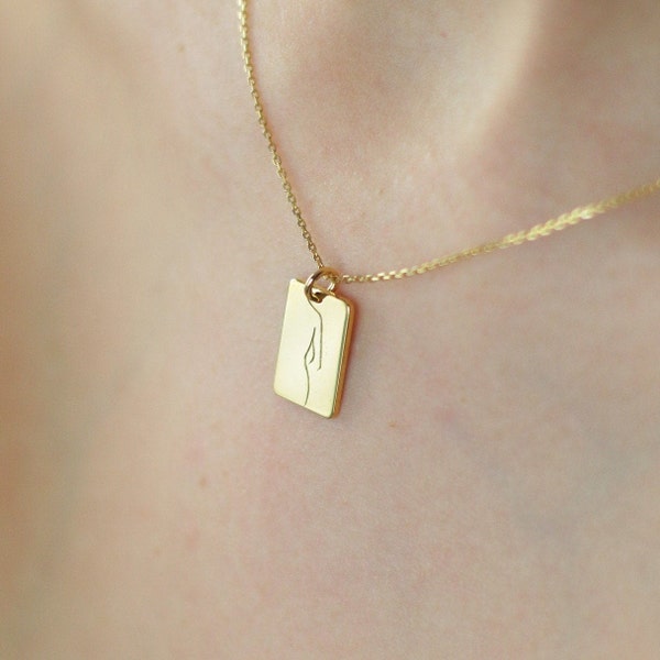 Collier féministe en or par SagittariusFine Jwlr,Collier Girl Power,Collier Self Love,Collier corps féminin,Cadeau pour elle