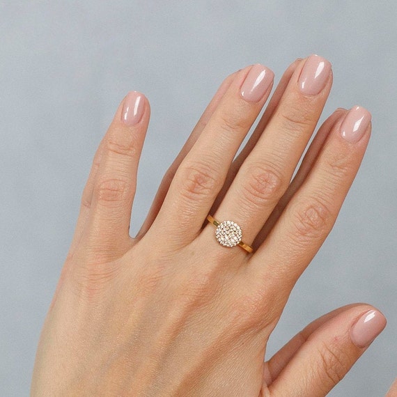 Pave disc ring sale
