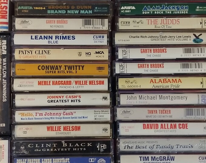 Country Music Cassette Tapesgarth Brooks, Strait, Willie Nelson