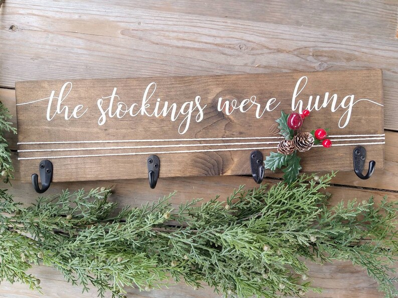Christmas Stocking Holder Stockings Were Hung Wall Stocking Etsy