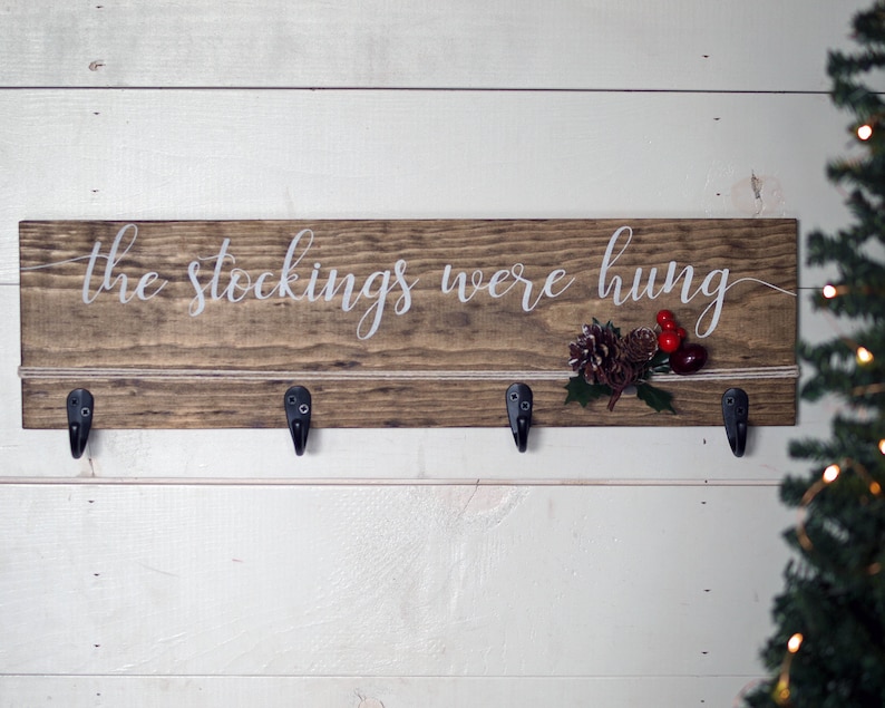 Christmas Stocking Holder Stockings Were Hung Wall Stocking Etsy