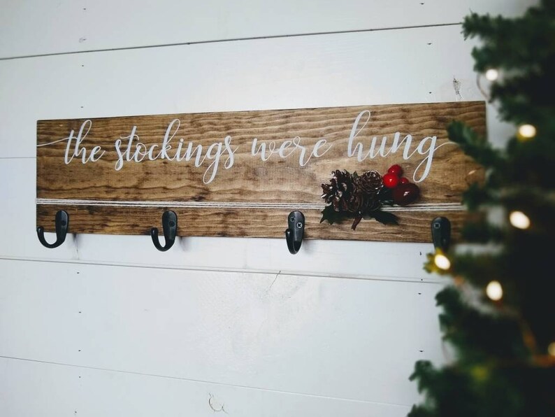 Christmas Stocking Holder Stockings Were Hung Wall Stocking Etsy