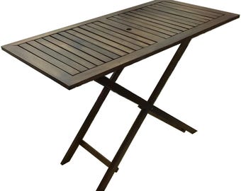 Holztisch Holz klappbar im Finish Nussbaum dunkel | UV-Schutzlack auf Wasserbasis | 3 Größen | Handgefertigte Terrassen & Garten Möbel