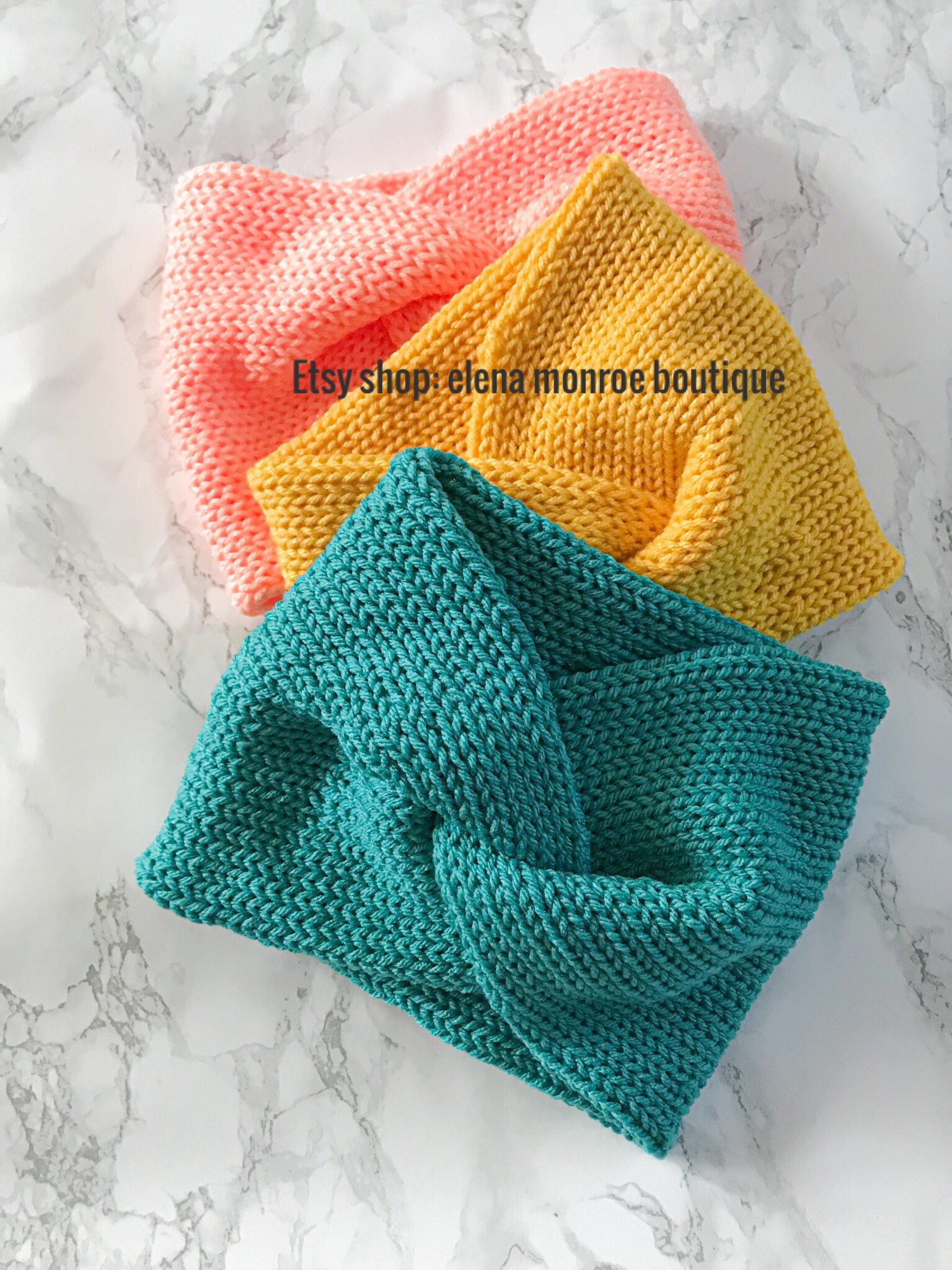 Hand knit turban headband, messy bun turban, knitted headband, knitted ear warmer, wide headband, several color options