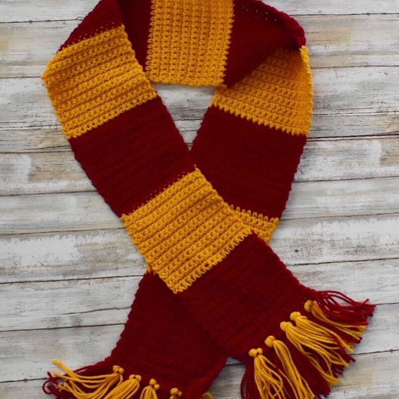 Crochet Rugby Scarf Sports Team Scarf Wizard School Inspired Etsy