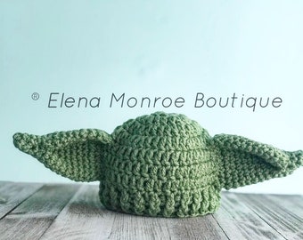 Szydełkowy zielony kapelusz kosmity, szydełkowy kostium kosmity dla dziecka, kapelusz Yod, kapelusz na Halloween, kostium kosmity dla dziecka, rekwizyt do zdjęć dla dziecka, dziecięcy bohater