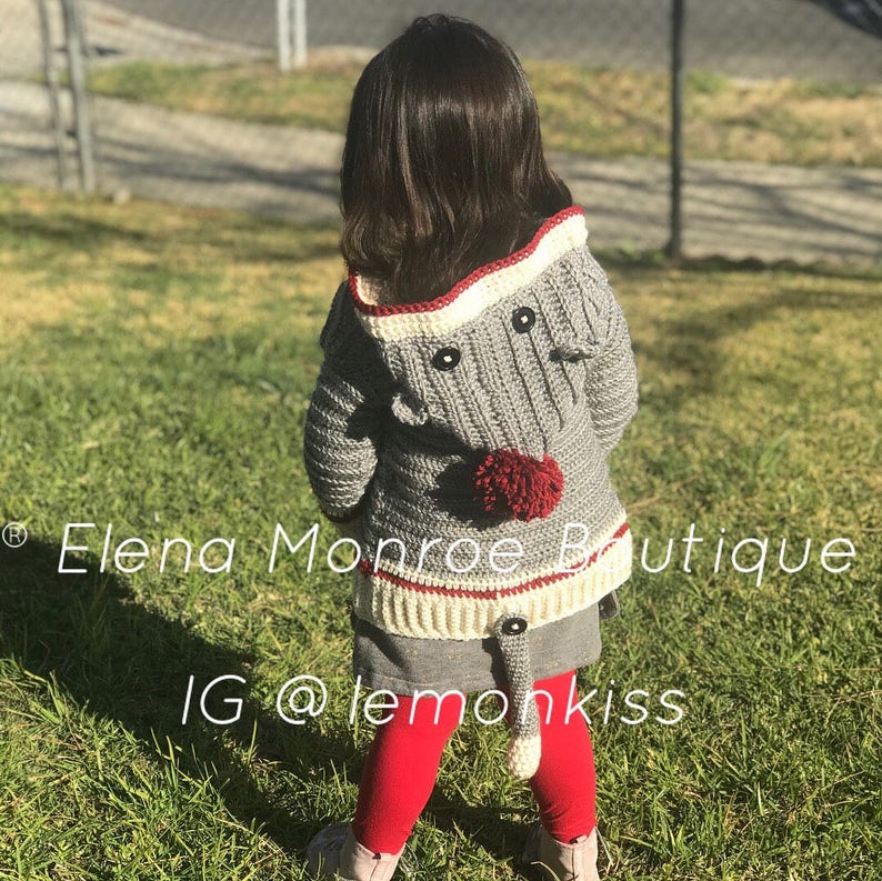 Crochet sock monkey sweater sock monkey sweater all sizes | Etsy