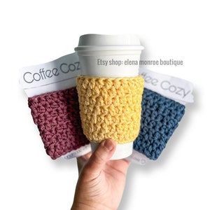 Textured cotton cup cozies, cotton iced coffee cozy, teacher gift coffee cozy, Mother’s Day cup cozy, minimalist cup cozy, eco friendly