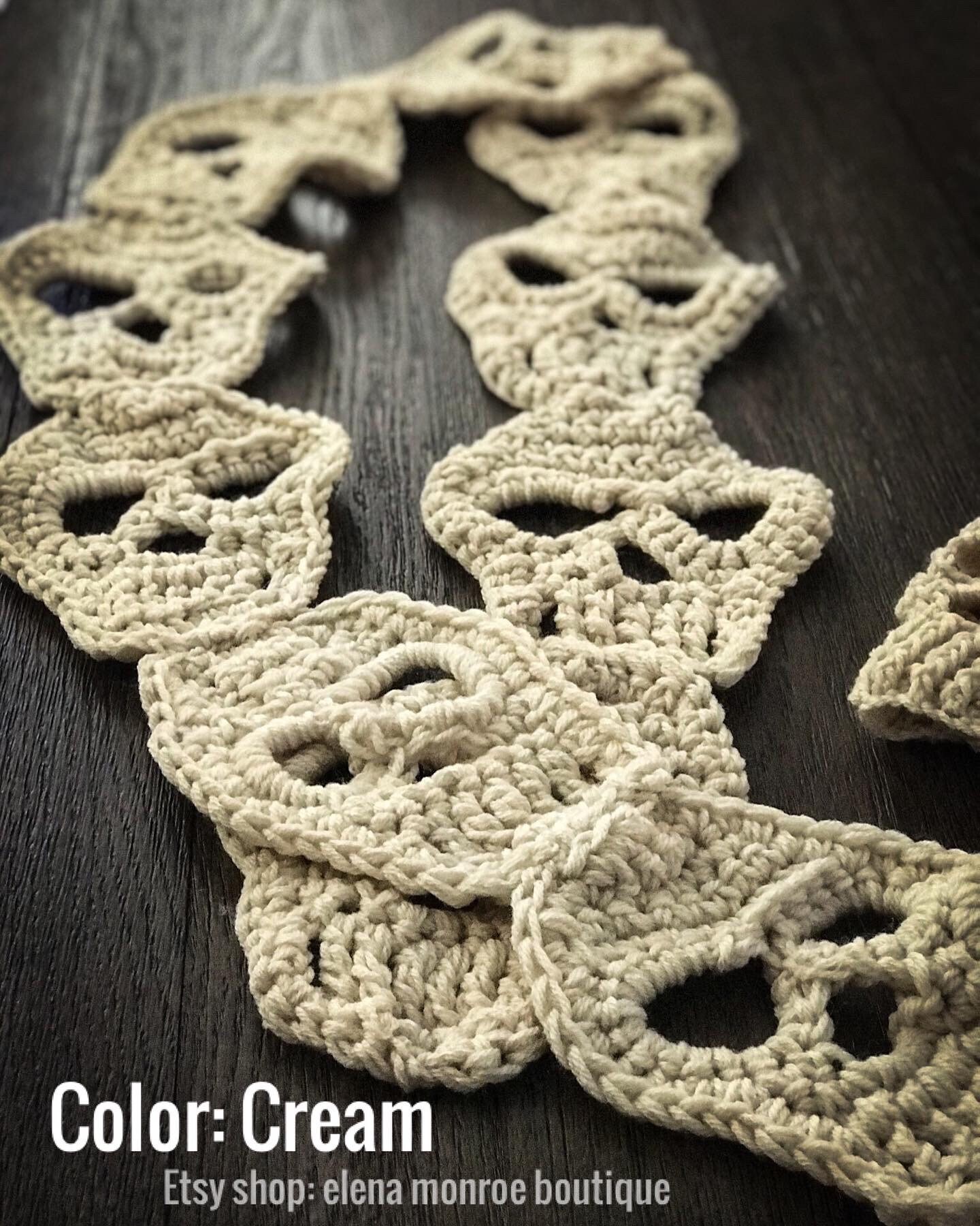 Crochet Skull Style Scarf, Day of the Dead Clothing, Skeleton Scarf and  Hat, Halloween Beanie. Day of the Dead Scarf, Gothic Chic. - Etsy