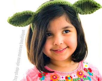 Handcrafted alien ear headband, handcrafted Leia buns headband, Bavarian braids, Frida braids headband, baby alien ears headband