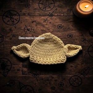 Gorro de elfo de crochet, gorro de sirviente de mago de crochet, gorro de esclavo de mago de crochet, gorro de elfo de cuento de hadas, gorro con orejas de extraterrestre, feria de Ren, festival de música, regalo