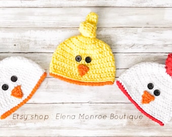 Crochet Baby Chick Hat: Easter Photo Prop, Top Knot Design