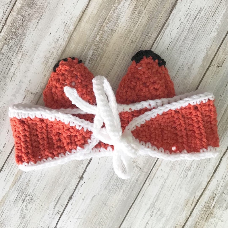 crochet fox ear warmer woodland fox head wrap Little fox headband fox headband child-adult knitted headband child-adult size