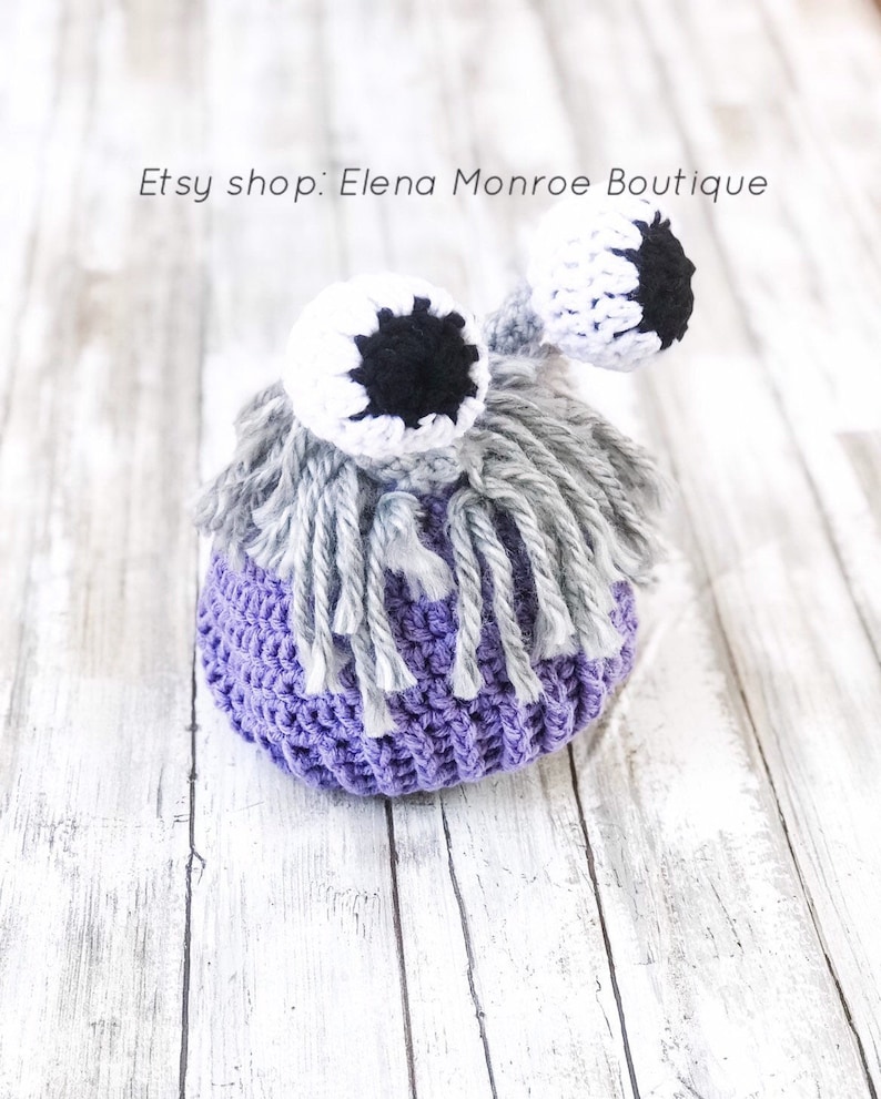Crochet Monster Inspired Hat Girl Monster Hat Crochet Monster Etsy