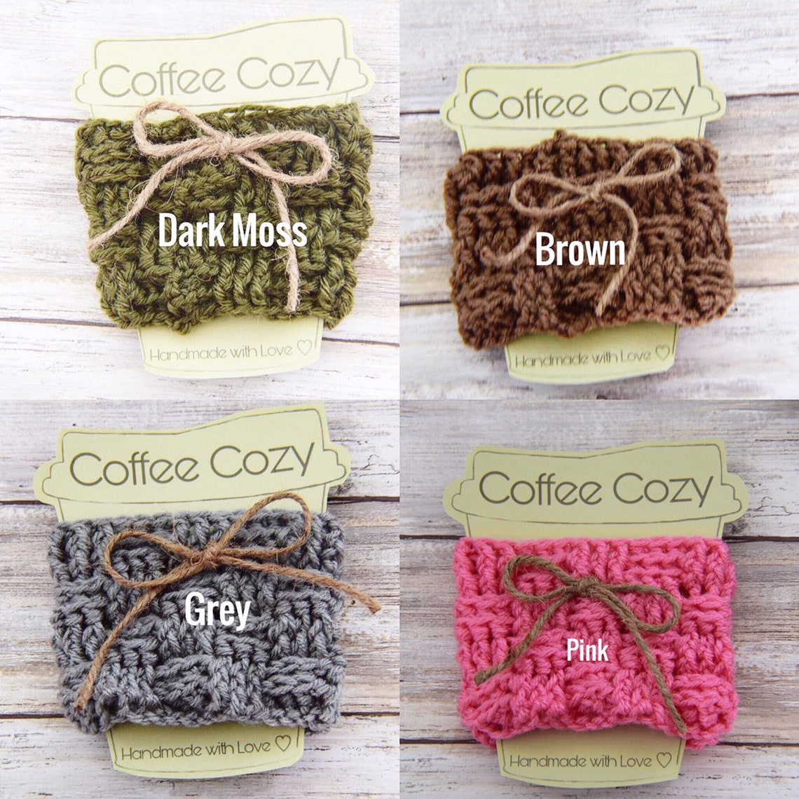 Crochet Basketweave Cup Cozy Rustic Coffee Cozy Woodsy Theme Etsy