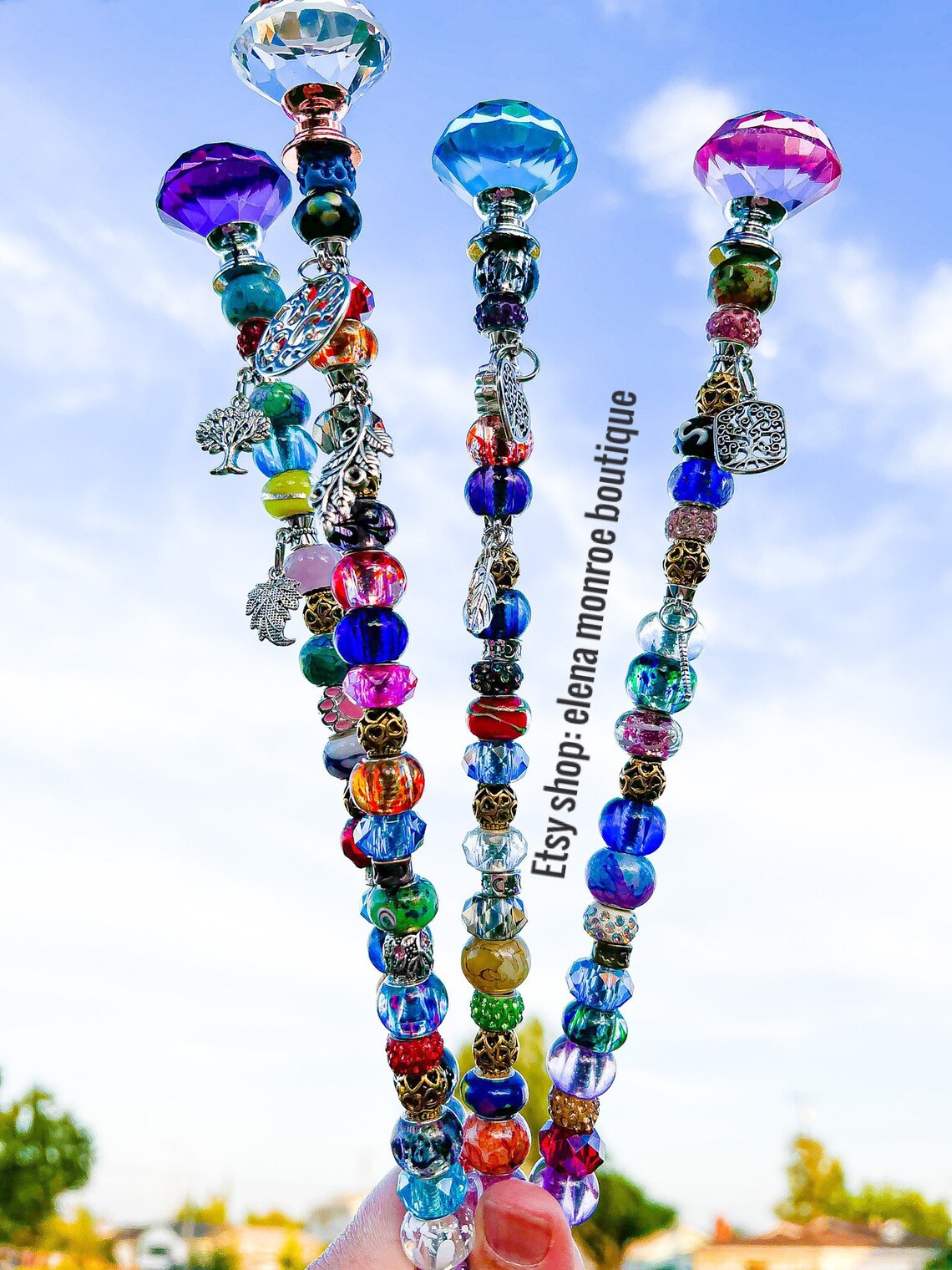 14 Inch Jeweled Garden Stake Fairy Garden Fairy Core Prism Etsy