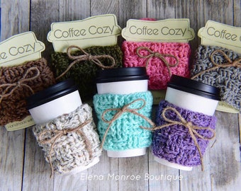 Gehaakte beker gezellig, rustiek koffie gezellig, bosachtig thema beker gezellig, getextureerde beker gezellig, bedankje, Moederdagcadeau, valentijnsdag