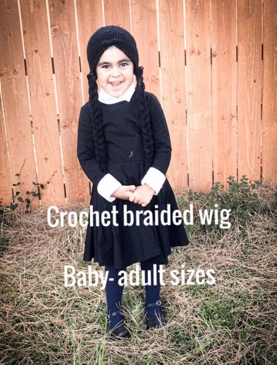 Crochet Pigtail Braid Wig, Dorothy Wig, Wednesday Wig, Crochet