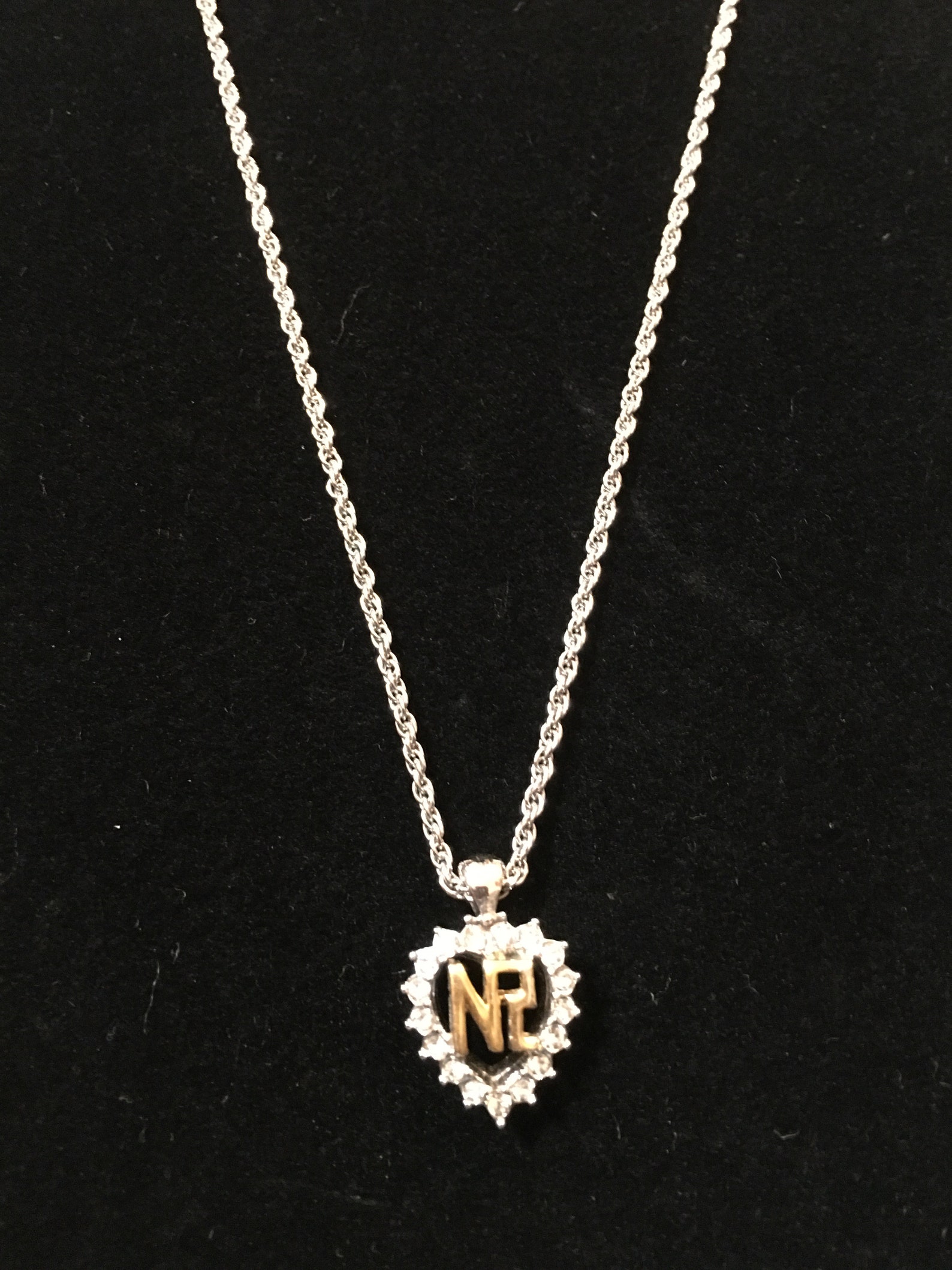 Beautiful Nina Ricci Silver Tone Necklace Heart Logo Pendant | Etsy