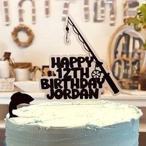 Fishing Cake Topper - Fisherman Theme Party - Sportsman Cake Decoration -  Personalized Fishing Cake Topper - Fishing Themed Birthday Party