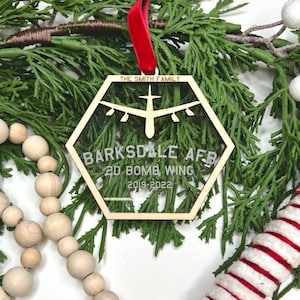 Barksdale AFB Ornament - Air Force Base Ornament - Military Ornament - Family Ornament - Military Base Ornament - Christmas Ornament