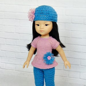 14 inch doll outfit Paola Reina Christmas gifts doll sweater, doll hat image 8