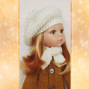 Paola Reina doll, beret and scarf, Minouche doll, Corolle Les Cheries, Little Darling doll, hearts4hearts doll image 1