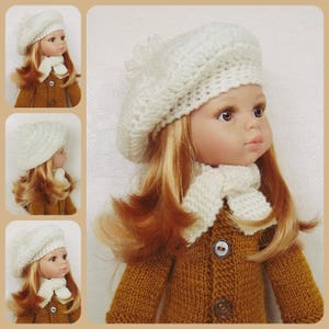 Paola Reina doll, beret and scarf, Minouche doll, Corolle Les Cheries, Little Darling doll, hearts4hearts doll image 2