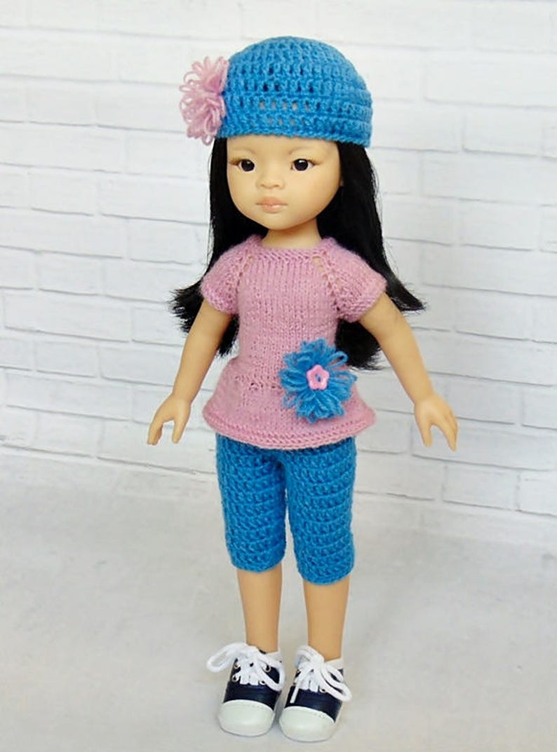 14 inch doll outfit Paola Reina Christmas gifts doll sweater, doll hat image 10