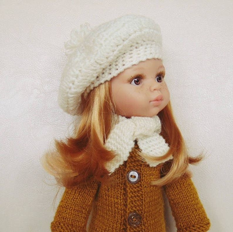 Paola Reina doll, beret and scarf, Minouche doll, Corolle Les Cheries, Little Darling doll, hearts4hearts doll image 3