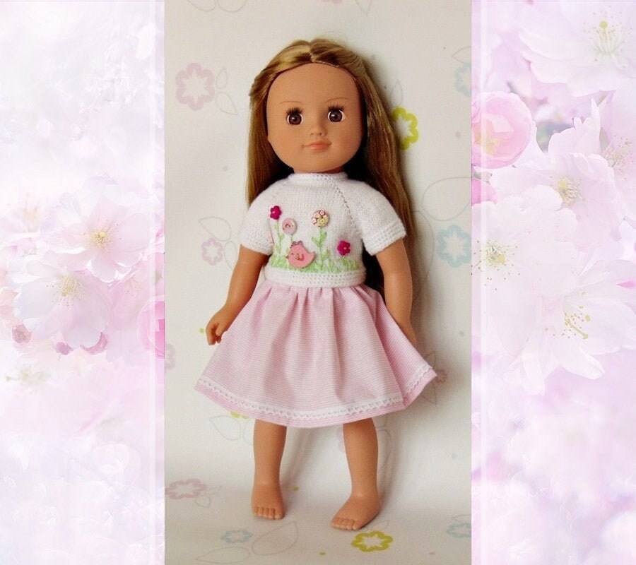 american girl flower sweater and skirt